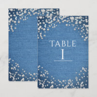 Numéro de table Glamour Denim & Diamants dispersés