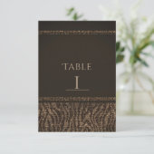 Numéro de table glamour or marron scintillant zèbr (Debout devant)