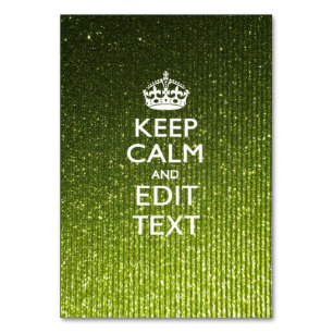 Numéro De Table Glamour Vert Lime Continuez À Dire Calme