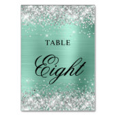 Numéro De Table Glitterie Argent Lumière Turquoise Foil Fancy Call (Par défaut)