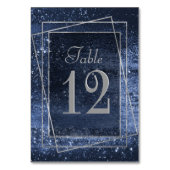Numéro De Table Glitzy Foil | Navy Blue Dark Faux Glitter Sparkle (Dos)