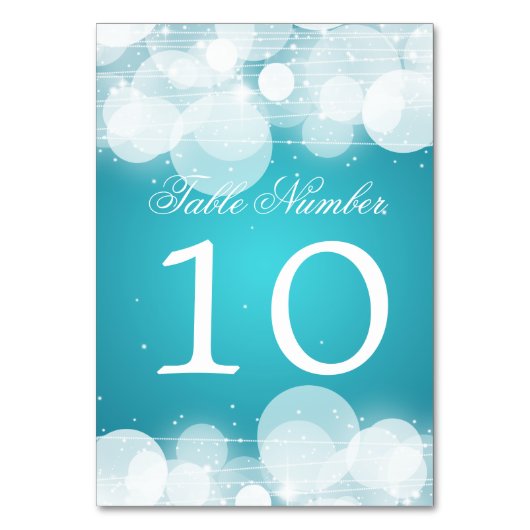 Numéro de table Glow & Sparkle Turquoise (Dos)