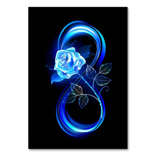 Numéro De Table Glowing infinity with blue rose (Par défaut)