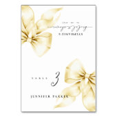Numéro De Table Gold Bow Bridal Shower Name Table Card (Par défaut)