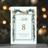 Numéro De Table Gold Bow & Greenery Garland Wedding Mint