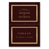 Numéro De Table Gold burgundy guest name wedding place card (Par défaut)