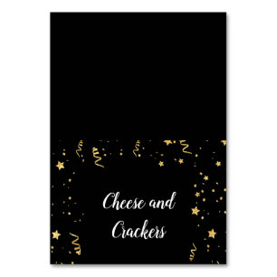 Numéro De Table Gold Celebration sur Black Buffet Étiquettes de no
