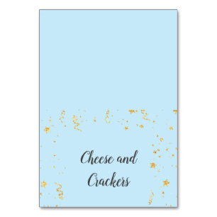 Numéro De Table Gold Celebration sur Blue Shower Buffet Étiquettes
