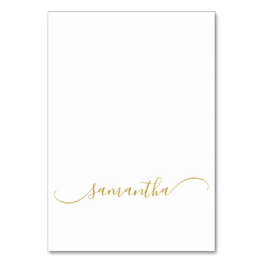 Numéro De Table Gold Classy Curved Nom de lessive incurvée (Par défaut)