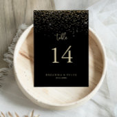 Numéro De Table Gold Confetti Calligraphie Mariage de script