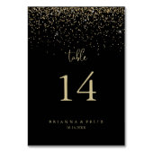 Numéro De Table Gold Confetti Calligraphie Mariage de script (Par défaut)