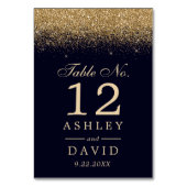 Numéro De Table Gold Confetti Marine Bleu Mariage moderne (Par défaut)