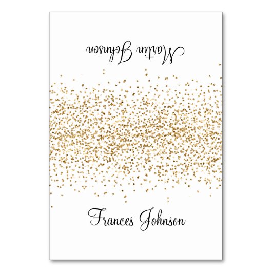 Numéro De Table Gold Confetti Parties scintillant Blanc Deux Nom C (Par défaut)