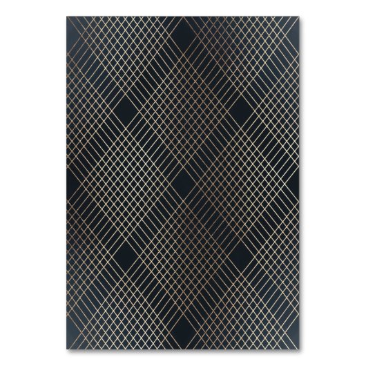 Numéro De Table Gold Dark Navy Elegance Diamond Geo Deco Mariage (Dos)