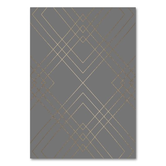 Numéro De Table Gold Diamond Gris Géométrique Mariage Gatsby (Dos)
