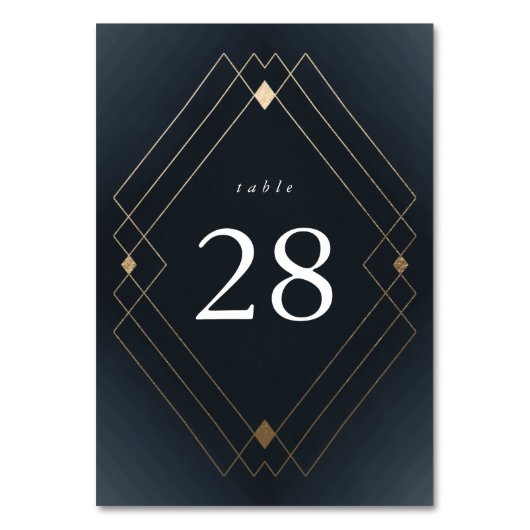 Numéro De Table Gold Diamond Marine Géométrique Déco Mariage Gatsb (Par défaut)