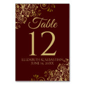 Numéro De Table Gold et Auburn Brown Mariage élégant (Par défaut)