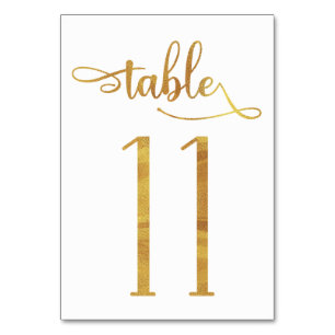 Numéro de table Gold fausse feuille 3.5x5 Tablea
