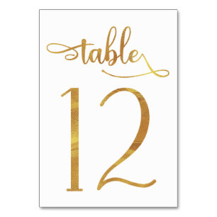 Numéro de table Gold fausse feuille 3.5x5 Tablea