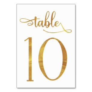 Numéro de table Gold fausse feuille 3.5x5 Tablea