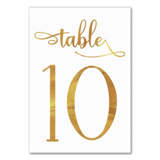 Numéro de table Gold fausse feuille 3.5x5 | Tablea (Dos)