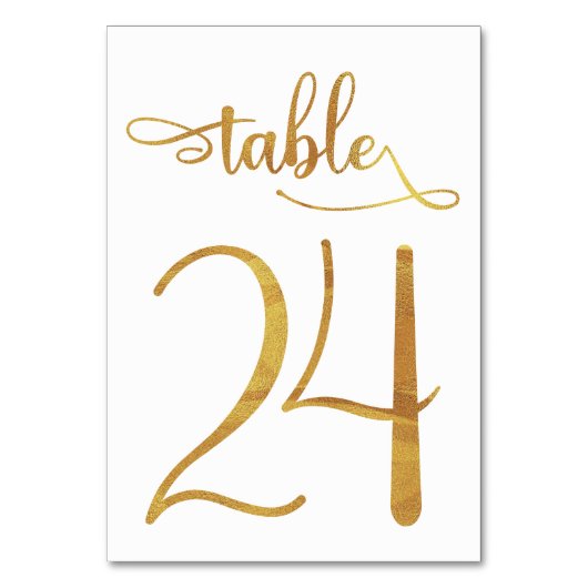 Numéro de table Gold fausse feuille 3.5x5 | Tablea (Par défaut)