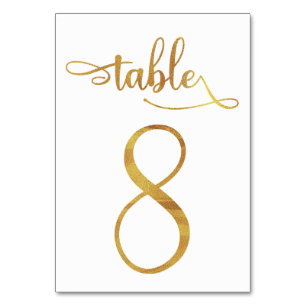Numéro de table Gold fausse feuille 3.5x5 Tablea