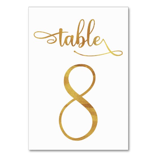Numéro de table Gold fausse feuille 3.5x5 | Tablea (Par défaut)