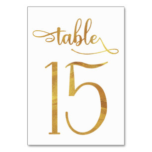 Numéro de table Gold fausse feuille 3.5x5 Tablea
