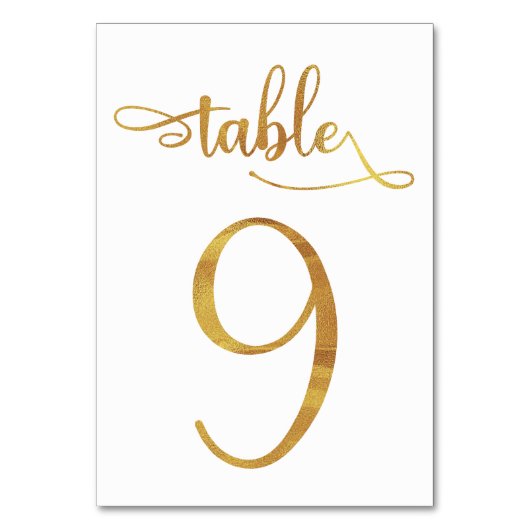 Numéro de table Gold fausse feuille 3.5x5 | Tablea (Dos)