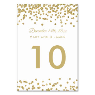 Numéro de table Gold Faux Parties scintillant Conf