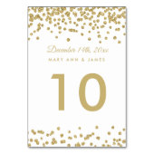 Numéro de table Gold Faux Parties scintillant Conf (Dos)