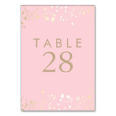 Numéro De Table Gold Foil Baby's Breath rose Mariage Numéros (Dos)
