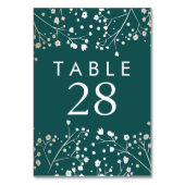 Numéro De Table Gold Foil Baby's Breath Turquoise Mariage Numéros (Dos)
