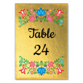 Numéro De Table Gold Foil Mexicain Fiesta Floral Numéros de tablea (Dos)