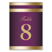 Numéro De Table Gold Foil Stripes Élégant Mariage pourpre (Par défaut)