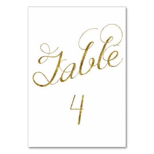 Numéro De Table Gold Glam table 4 numéro (Par défaut)