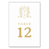 Numéro De Table Gold heart crown guests names wedding (Dos)