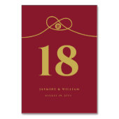 Numéro De Table Gold Knot Union Double Bonheur Mariage chinois (Dos)