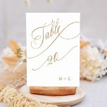 Numéro De Table Gold Luxury Calligraphy Mariage numéro 20,<br><div class="desc">Tableau 20. Veuillez vérifier tous les numéros disponibles. | Luxe et élégante calligraphie tourbillonnant numéro de table mariage avec vos initiales. Pour une personnalisation plus avancée de cette conception,  cliquez sur le BOUTON OUTIL DESIGN BLEU ci-dessus !</div>