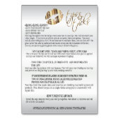 Numéro De Table Gold Metallic & Gold Confetti Lip Instructions 2 (Dos)