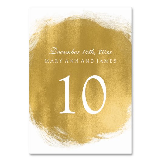 Numéro de table Gold Peinture Look (Dos)