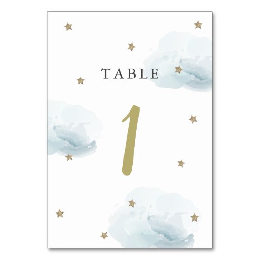 Numéro De Table Gold Star & Blue Cloud (Par défaut)