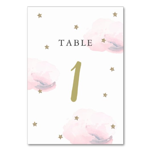 Numéro De Table Gold Star & Pink Cloud (Par défaut)