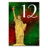Numéro De Table Gold Statue of Liberty NYC Skyline #2 Xmas Starry (Par défaut)