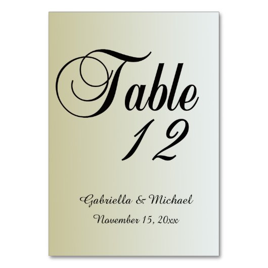 Numéro De Table Gold Sunrise (Par défaut)