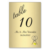 Numéro de table Gold Tennis (Dos)