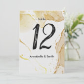 Numéro de table Gold Watercolor moderne (Debout devant)