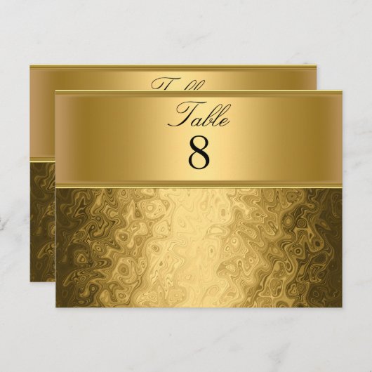 Numéro de table Gold Wedding Party (Devant / Derrière)
