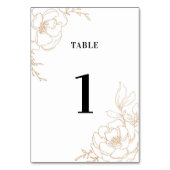 Numéro De Table Golden Blossoms Floral Mariage Design (Dos)